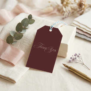 Elegant Cabernet Burgundy Minimalist Wedding Suite Gift Tags