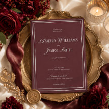 Elegant Cabernet Burgundy Minimalist Wedding Suite