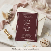 Elegant Cabernet Burgundy Minimalist Wedding Suite