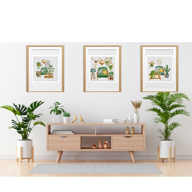 Elegant Cactus Garden watercolor Poster (Creator Uploaded)