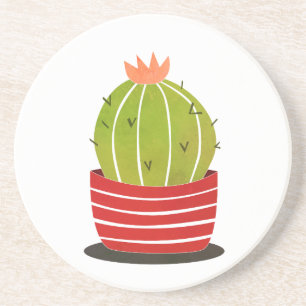 ELEGANT Cactus in a pot minimal art  poster Coaster