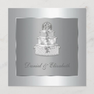 Elegant Cake 25th Wedding Anniversary Party Invitation