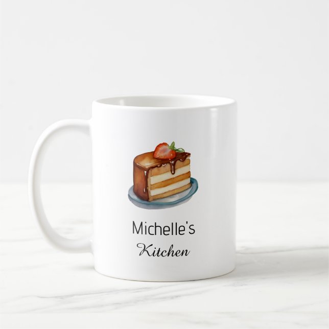 Elegant Cake Baker Pastry Chef Personalised Coffee Mug (Left)