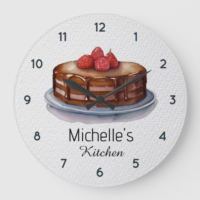 Elegant Cake Baker Pastry Chef Personalised        Large Clock (Front)