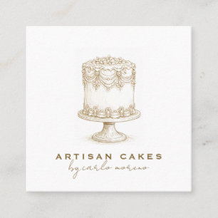 Elegant Cake Bakery Business Card