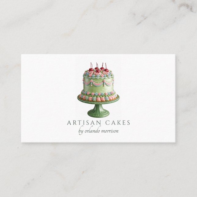 Elegant Cake Bakery  Business Card (Front)