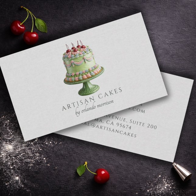 Elegant Cake Bakery  Business Card (Creator Uploaded)