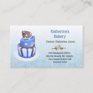 Elegant Cake Bakery Business Cards