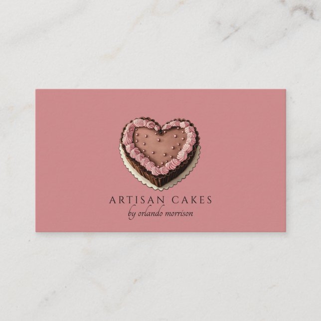 Elegant Cake Bakery Dusty Blush Pink Business Card (Front)