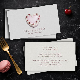 Elegant Cake Bakery Vintage Heart Cake Business Card