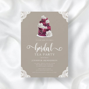 Elegant Cake Bridal Tea Party Invitation