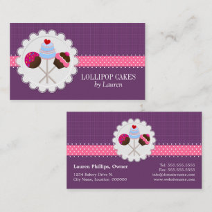Elegant Cake Pops in Purple Business Card