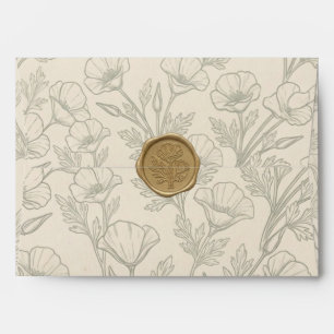 Elegant California Poppy Patterned Envelope