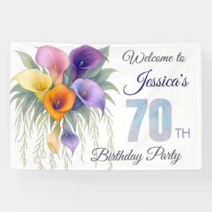 Elegant Calla Lily 70th Birthday Milestone Banner
