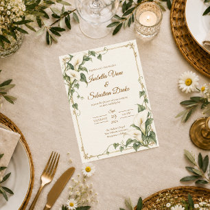 Elegant Calla Lily Botanical Wedding Invitation