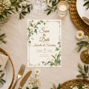Elegant Calla Lily Botanical Wedding Save The Date