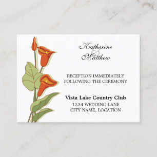 Elegant Calla Lily in Orange Reception Cards