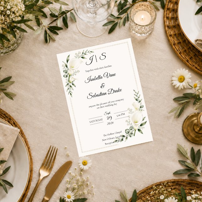 Elegant Calla Lily Minimalism Wedding  Invitation (Creator Uploaded)