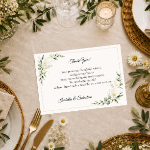 Elegant Calla Lily Minimalism Wedding Thank You Card