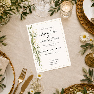 Elegant Calla Lily Romance Wedding Invitation