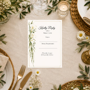 Elegant Calla Lily Romance Wedding RSVP Card