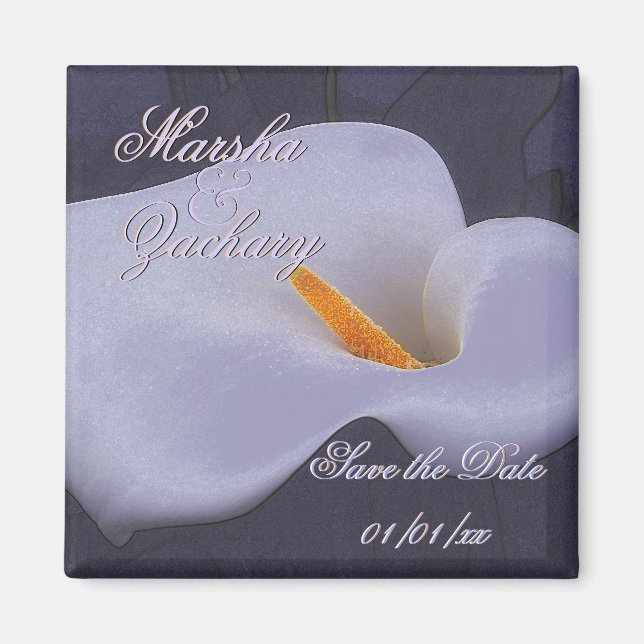 Elegant Calla Lily "Save the Date" Magnets 2 (Front)