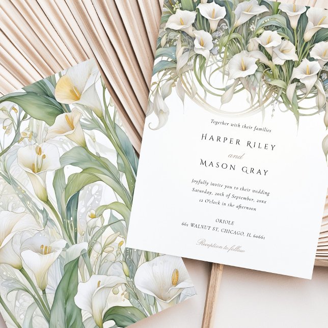 Elegant Calla Lily Wedding Delicate Pastel Florals Invitation (Creator Uploaded)