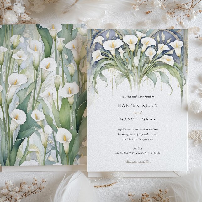 Elegant Calla Lily Wedding Delicate Pastel Florals Invitation (Creator Uploaded)