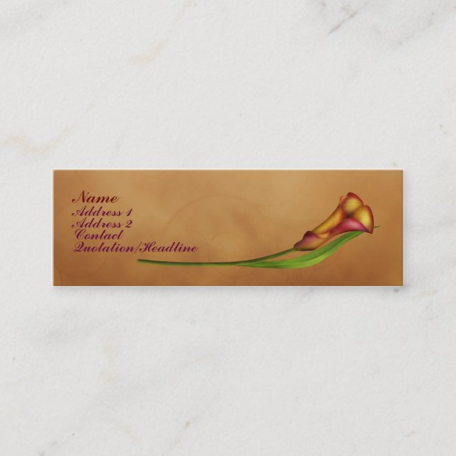 Elegant Calla Mini Business Card (Front)