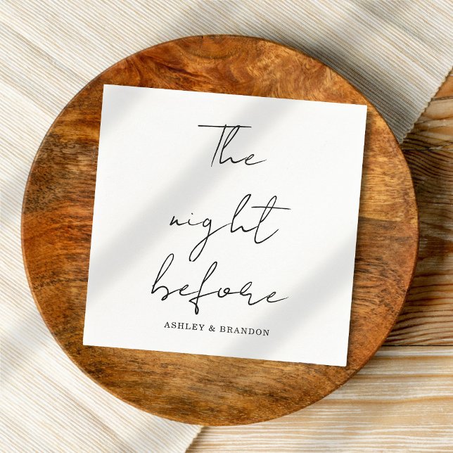 Elegant Calligraph Script The Night Before Napkins (Creator Uploaded)
