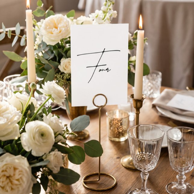 Elegant Calligraphic Wedding Table 4 table Number (Creator Uploaded)
