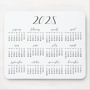 Elegant calligraphy 2022 calendar mouse pad