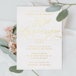 Elegant Calligraphy 50th Anniversary Party<br><div class="desc">Real gold foil 50th anniversary script and all foil editable text. Customise to gold foil, rose gold or silver foil. Optional photo on the back side. Choose a backer colour if desired or upload your own graphic. -- Template Placeholder Photo under creative commons license by Nick Schooler on Flickr Creative...</div>