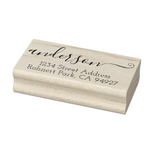 Elegant calligraphy Address Stamp With Script Font