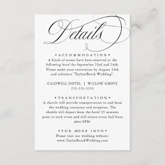 Elegant Calligraphy American Style Handwriting Enclosure Card