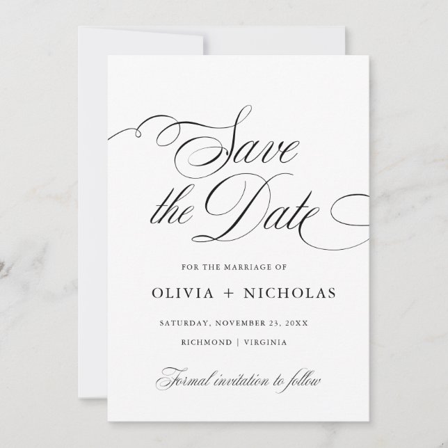 Elegant Calligraphy American Style Handwriting Invitation (Front)
