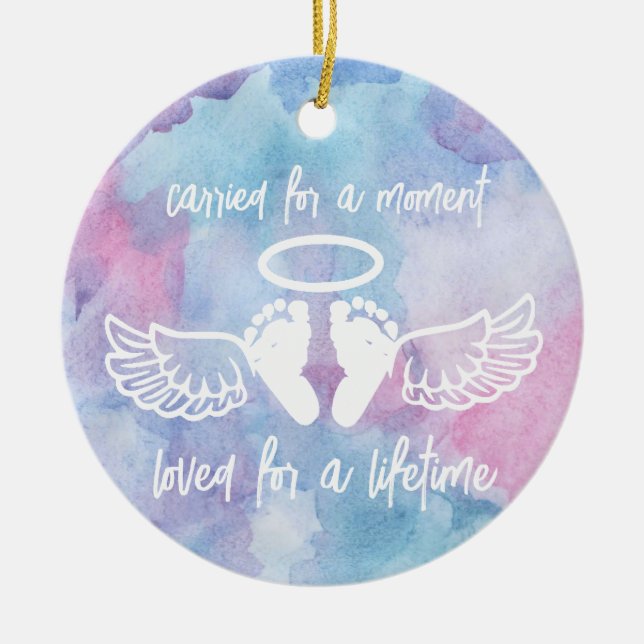 Elegant Calligraphy Baby Loss Christmas Ornament  (Front)