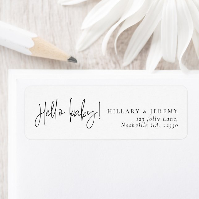 Elegant Calligraphy Baby Shower Return Address  (Insitu)