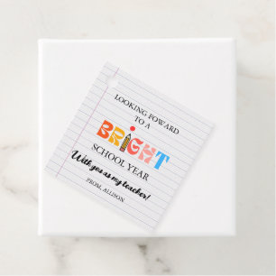 Elegant calligraphy back to school Teacher gift Favour Tags