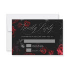 Elegant Calligraphy Black and Red Floral Wedding