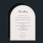 Elegant Calligraphy Black Wedding Dinner Menu Card<br><div class="desc">Arch Shape Black Frame Elegant Calligraphy Black Wedding Dinner Menu Template</div>