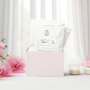 Elegant Calligraphy Black & White Wedding Monogram Favour Bags