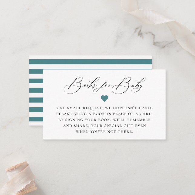 Elegant Calligraphy Book Request Enclosure Card (Front/Back In Situ)