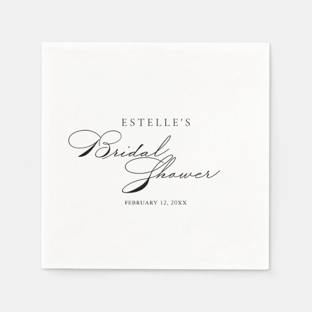 Elegant Calligraphy Bridal Shower Napkins (Front)