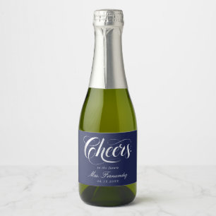 Elegant Calligraphy Bridal Shower Sparkling Wine Label