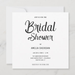 Elegant Calligraphy Bridal Shower Thank You Card