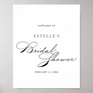 Elegant Calligraphy Bridal Shower Welcome Poster