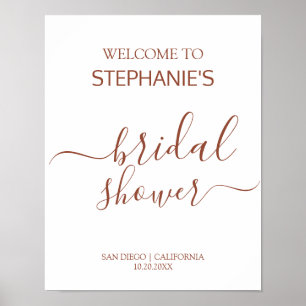 Elegant Calligraphy Bridal Shower Welcome Poster
