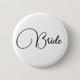 Elegant Calligraphy Bride Bachelorette Party 6 Cm Round Badge