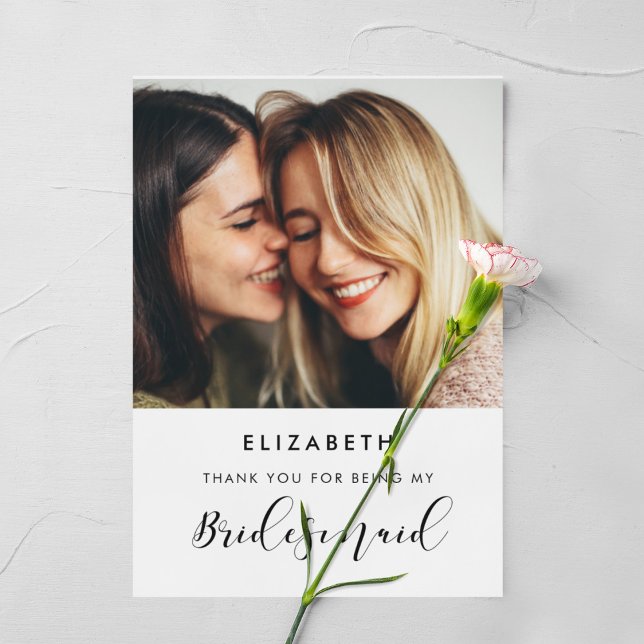 Elegant calligraphy Bridesmaid thank you card (Creator Uploaded)